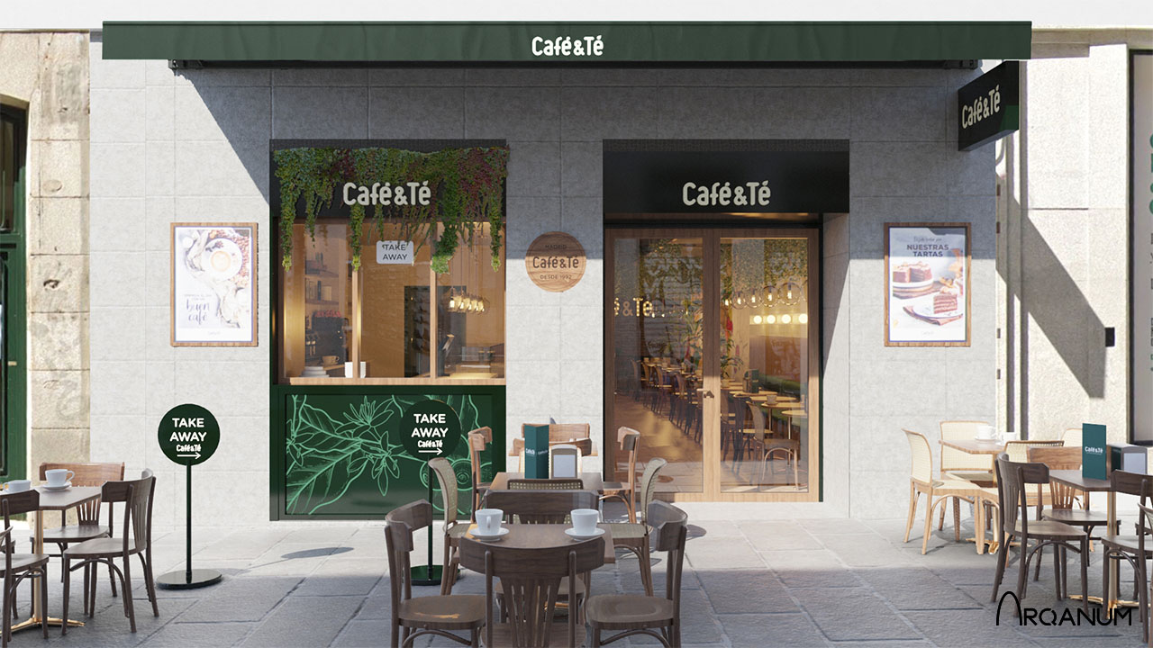 Café & Té cafeteria, facade